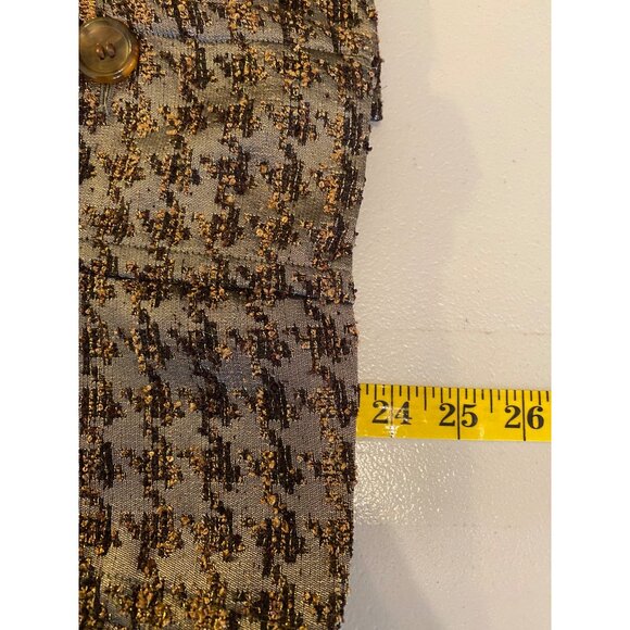 Chicos Houndstooth Blazer Jacket Metallic Brown & Tan Small Chicos Size 0 - Picture 5 of 10